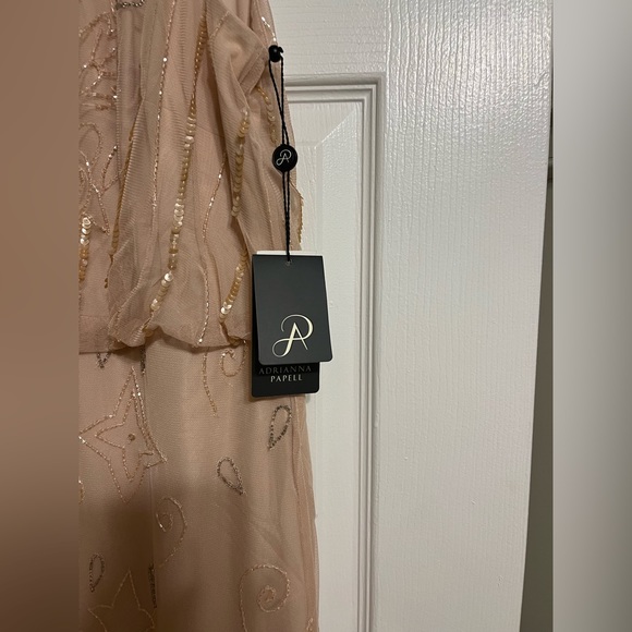 Adrianna Papell beaded Blouson tea length gown - Picture 4 of 7